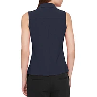 Sleeveless Button-Front Top