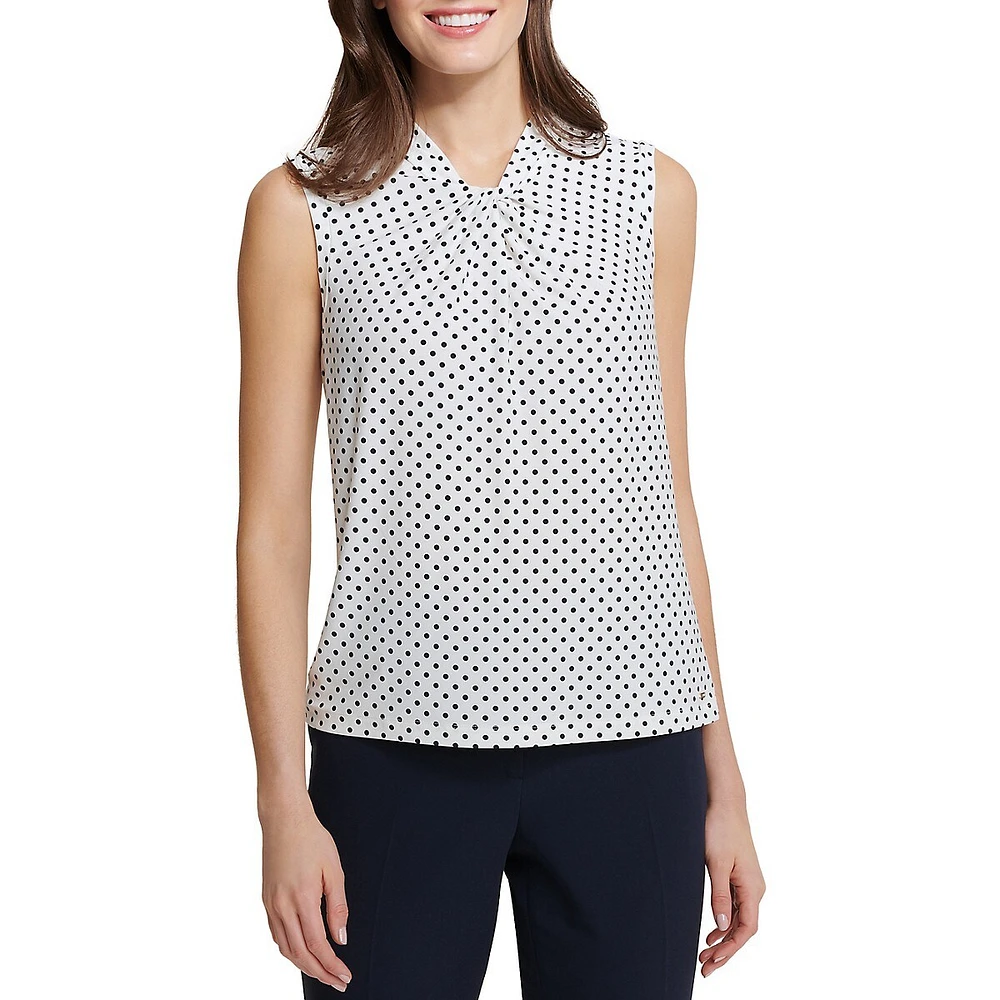 Dot-Print Sleeveless Top