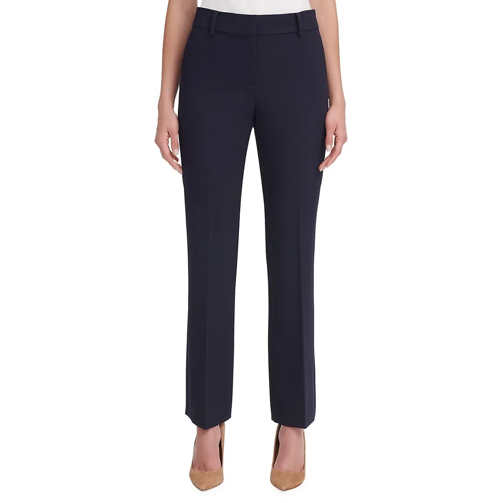 Solid Polyester Tapered Fit Women's Formal Pants