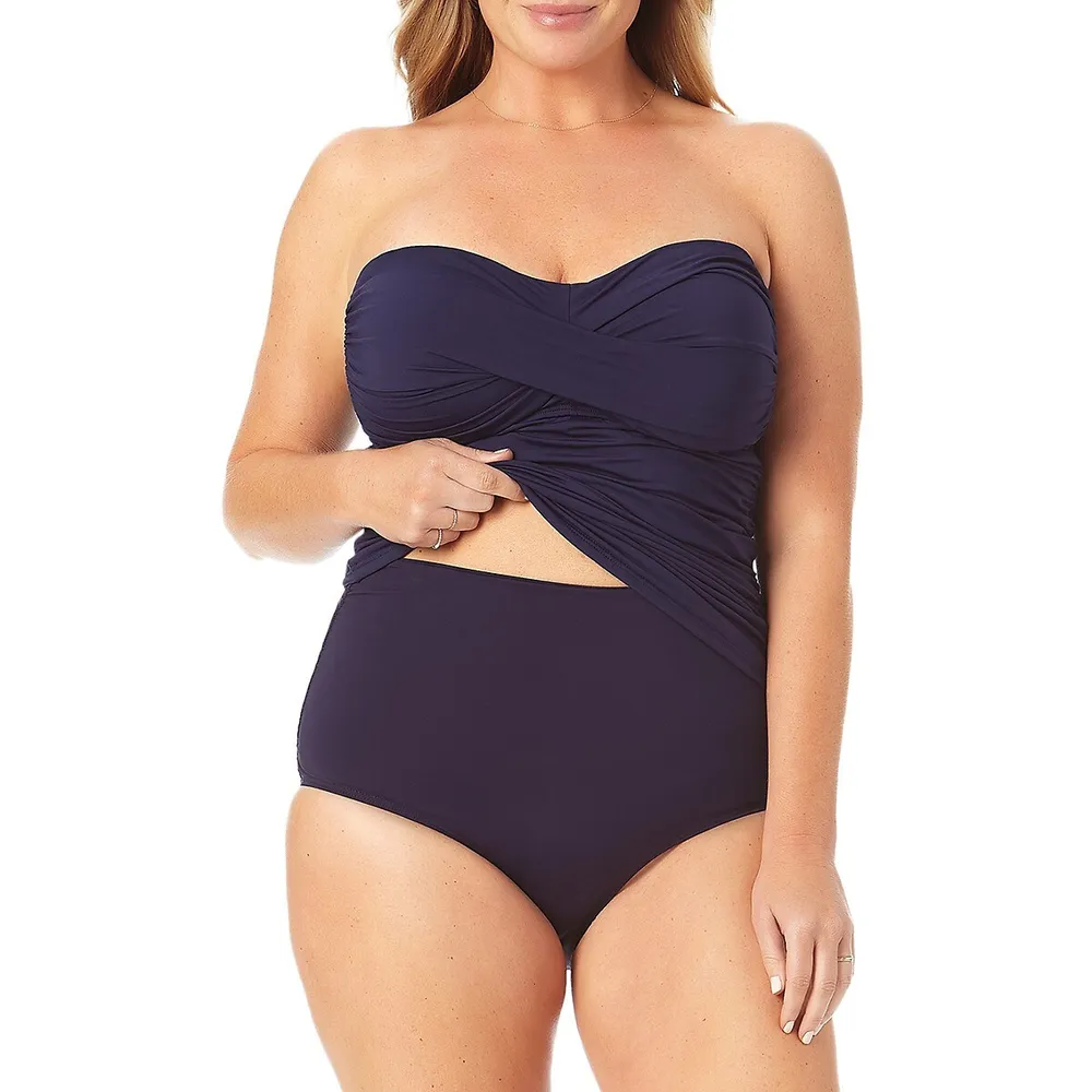Live Color Bandeau-Style Strapless Tankini Top
