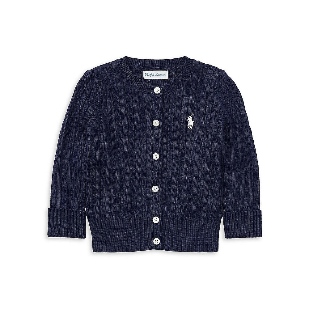 Baby Girl's Cable-Knit Cotton Cardigan