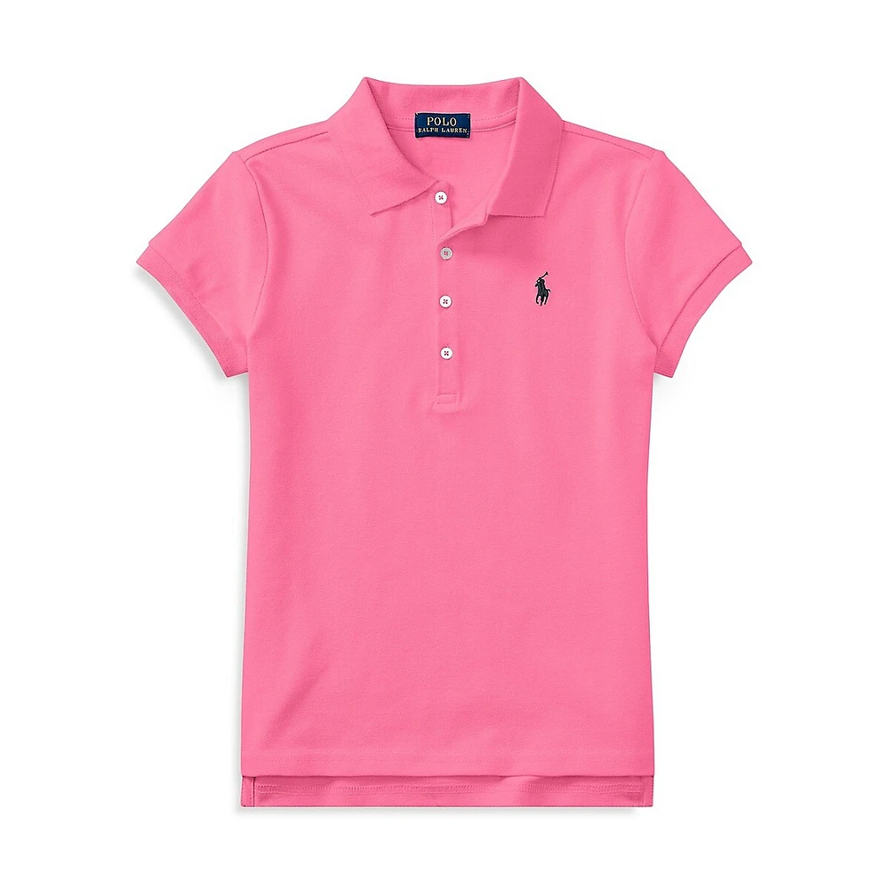 Polo en coton extensible pour fille