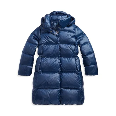 Girl's Recycled Down Long Puffer Coat
