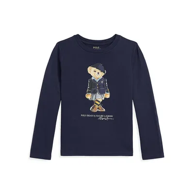 Little Girl's Polo Bear Cotton T-Shirt