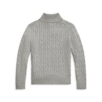 Boy's Cable-Knit Cotton Quarter-Zip Sweater