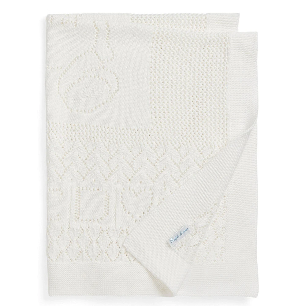 Pointelle-Knit Cotton Baby Blanket