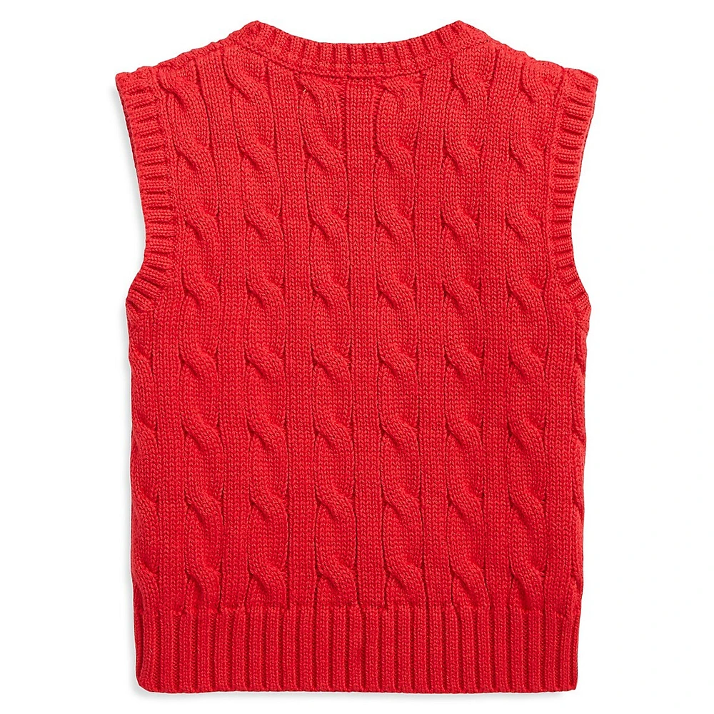 Baby Boy's Cotton Cable-Knit Vest