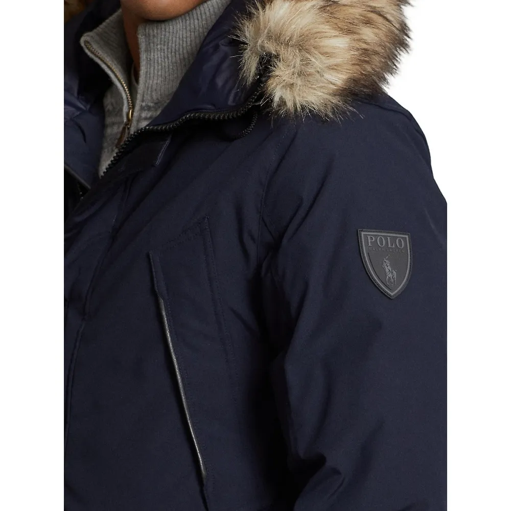 Faux Fur-Trim Down-Filled Parka