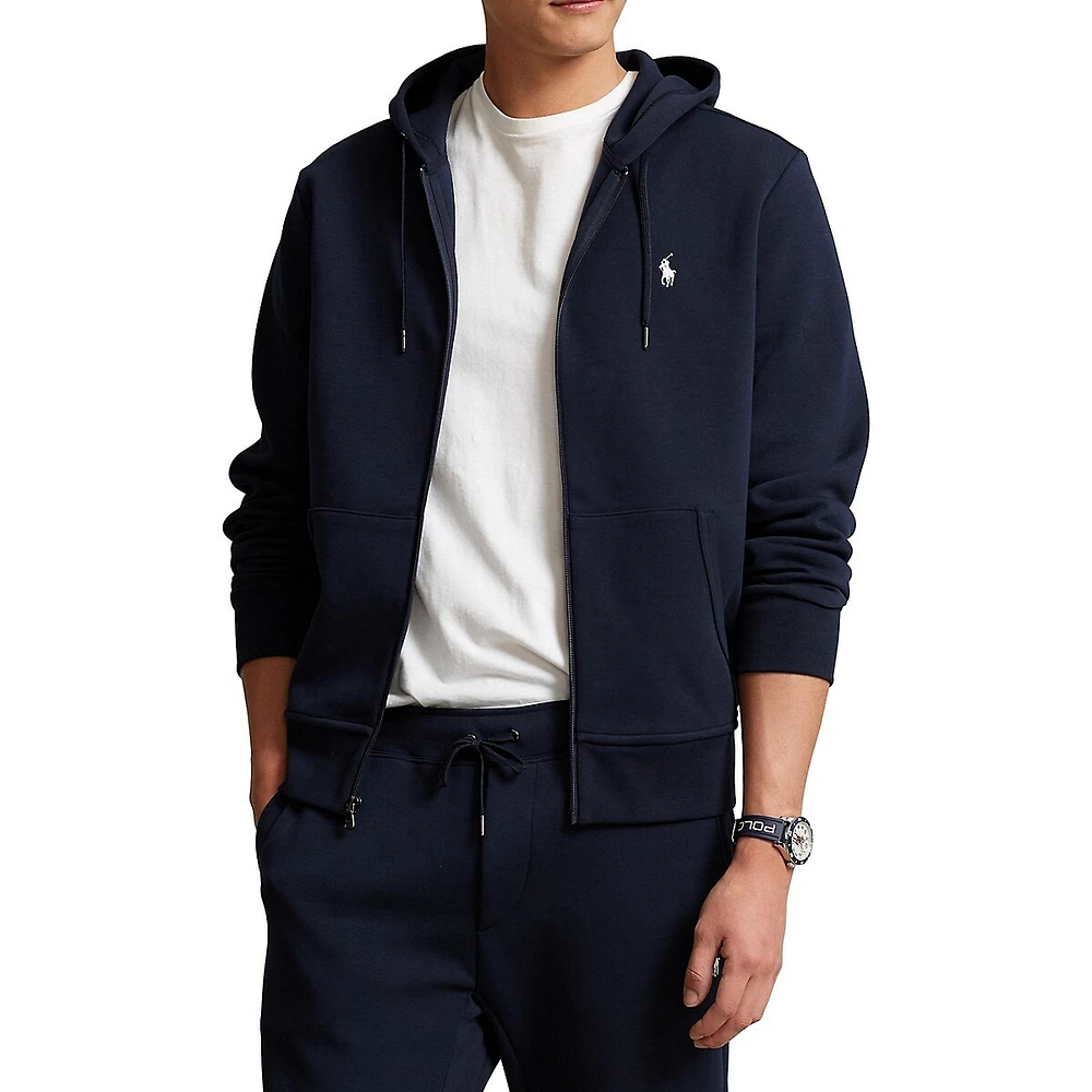 Double-Knit Tech Front-Zip Hoodie