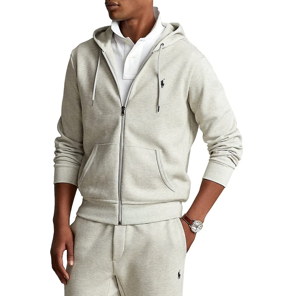 Double-Knit Tech Front-Zip Hoodie