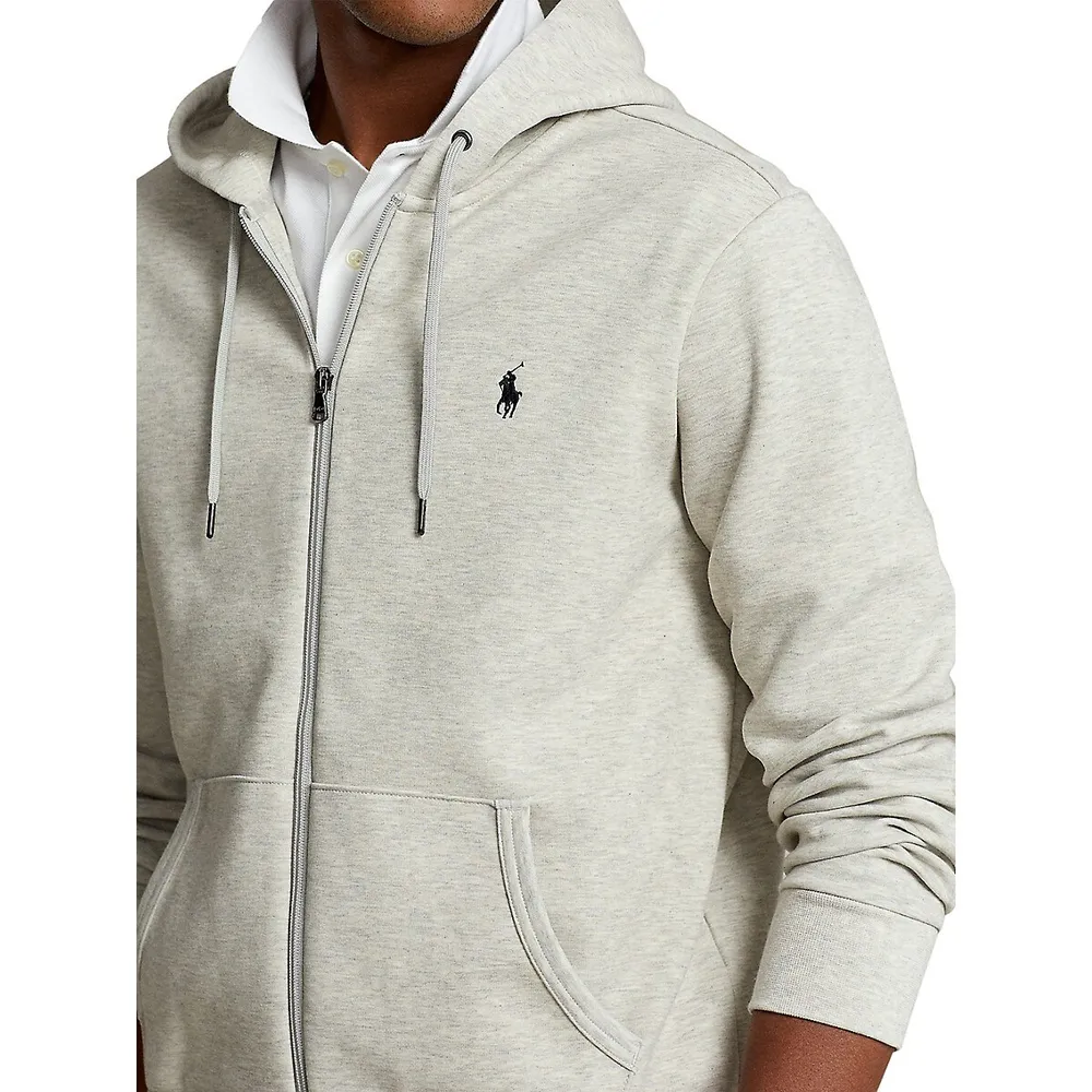 Double-Knit Tech Front-Zip Hoodie