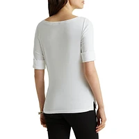 Stretch-Cotton Bateau Tee