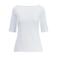 Stretch-Cotton Bateau Tee