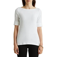 Stretch-Cotton Bateau Tee