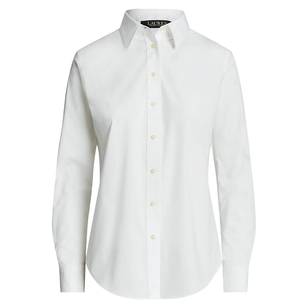 Easy-Care Stretch-Cotton Wrinkle-Resistant Shirt