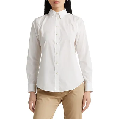 Easy-Care Stretch-Cotton Wrinkle-Resistant Shirt