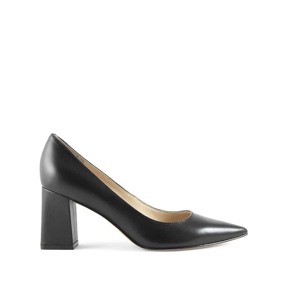 Zala Leather Block Heel Pumps