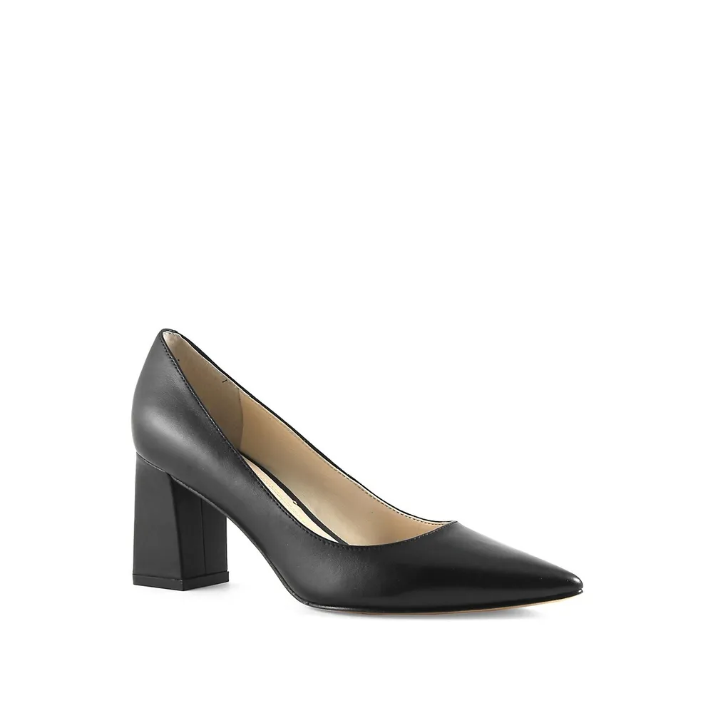 Zala Leather Block Heel Pumps