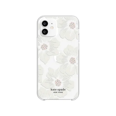 Étui rigide pour iPhone 12 et 12 Pro Hollyhock à motif floral