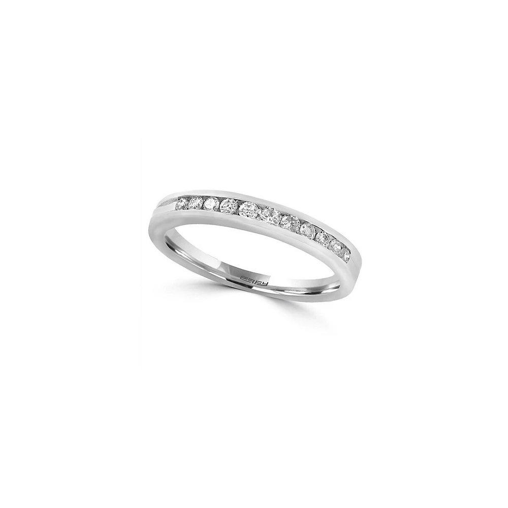 Bague en or blanc 14 K avec diamants 0,24 ct PT