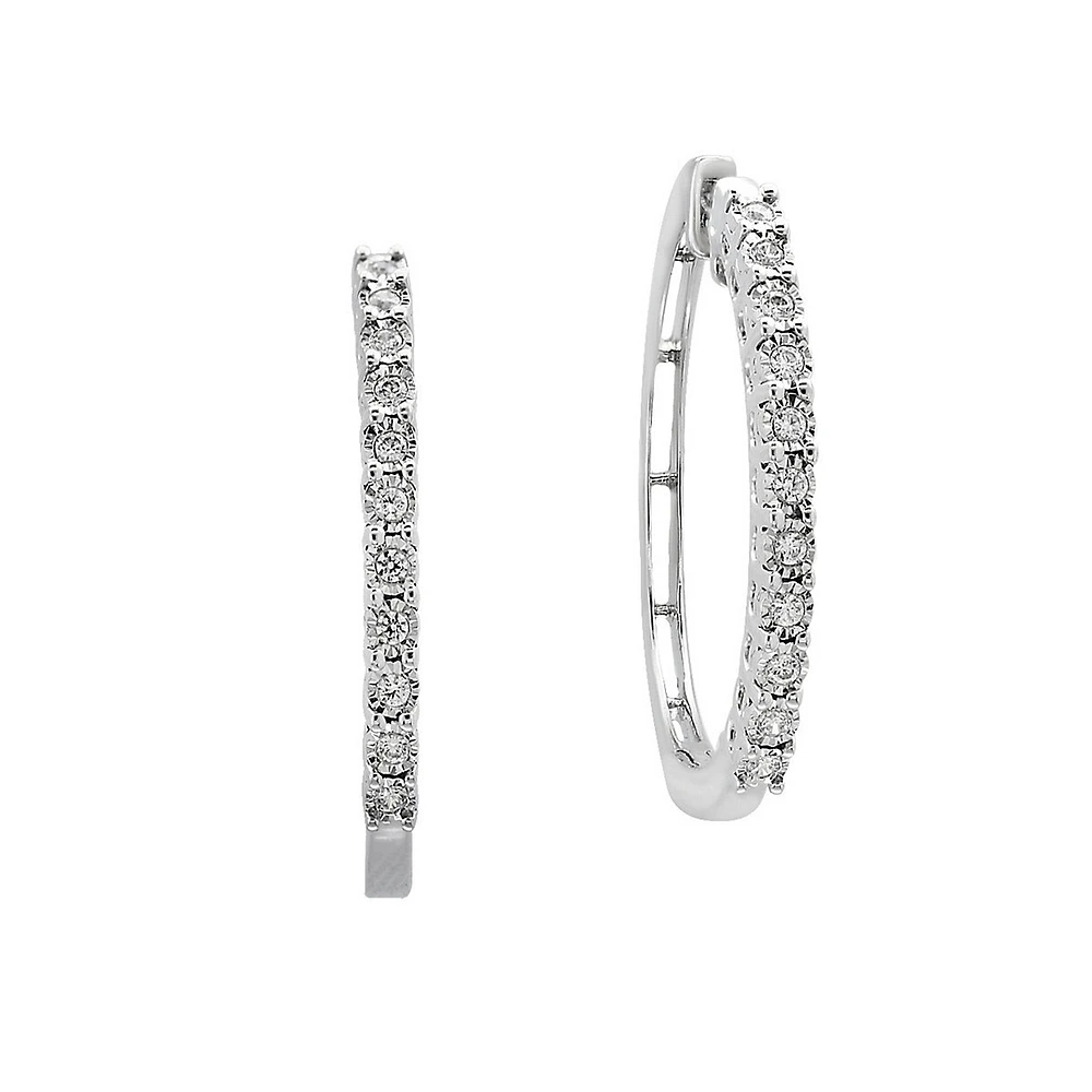 Anneaux en argent sterling à diamants 0,24 ct PT