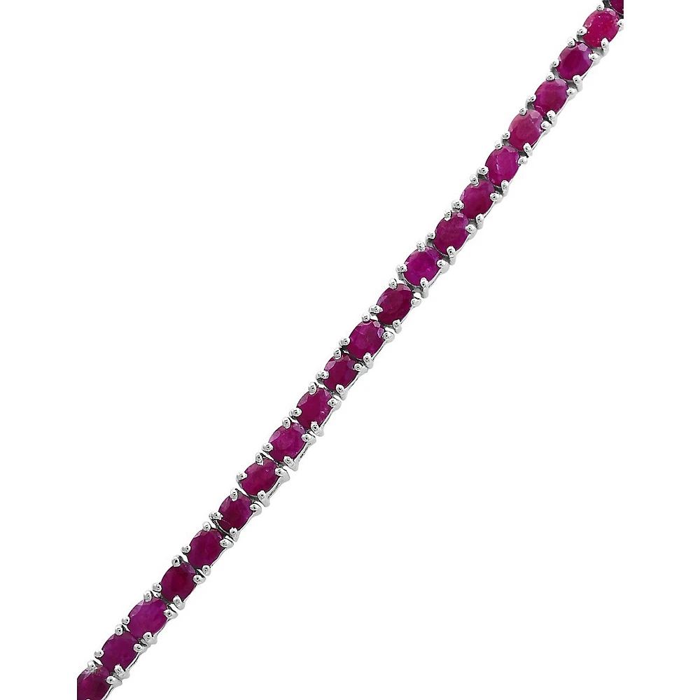 Ruby Sterling Silver Bracelet