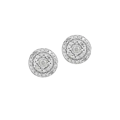 0.1 CT. T.W. Diamond and Sterling Silver Stud Earrings