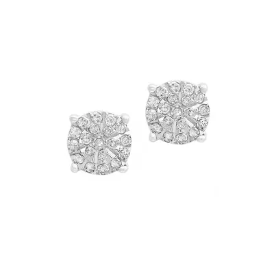 Sterling Silver Earrings with 0.26 CT. T.W. Diamond