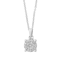 Collier à pendentif en argent sterling avec diamants 0,11 ct