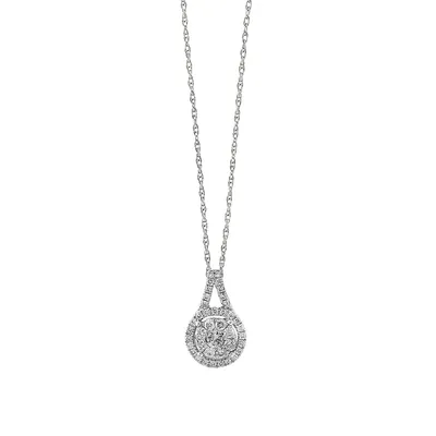 0.49 CT. T.W. Diamond and 14K White Gold Pendant Necklace