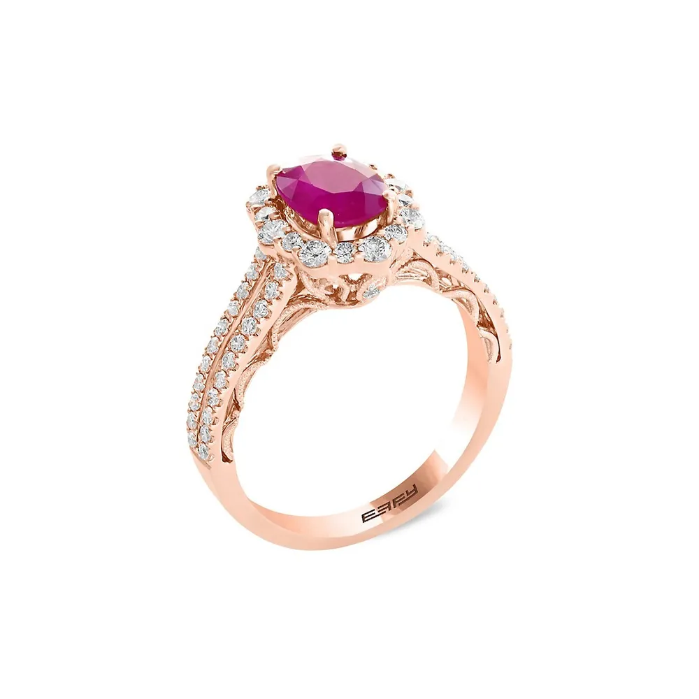 Ruby Royale 14K Rose Gold 0.71 CT. T.W. Diamond & 1.42 CT. T.W. Natural Ruby Ring