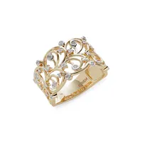 D'Oro 14K Yellow Gold 0.26 CT. T.W. Diamond Vine Ring