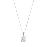 Collier à pendentif en or blanc 14 ct avec diamants de 0,98 ct PT