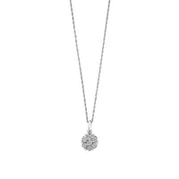 Sterling Silver & 0.1 CT. T.W. Diamond Ball Pendant Necklace