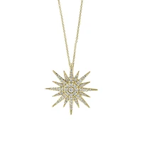 14K Yellow Gold & 0.48 CT. T.W. Diamond Star Pendant Necklace