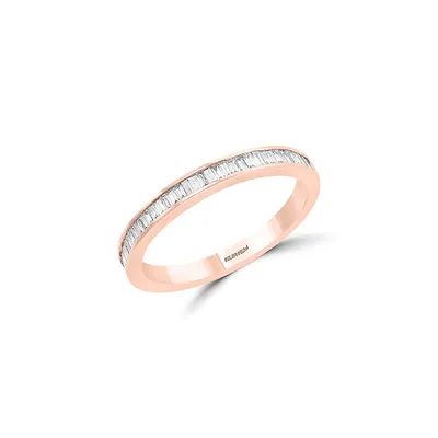 Bague en or rose 14 carats avec diamants de 0,44 ct PT Pavé Rose