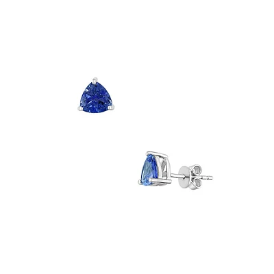 Boutons d'oreilles en argent sterling avec tanzanites