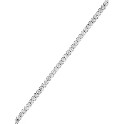 Sterling Silver & 0.46 CT. T.W. Diamond Tennis Bracelet