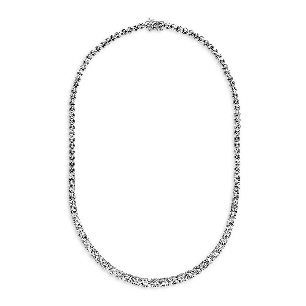 Sterling Silver & 0.31 CT. T.W. Diamond Strand Necklace