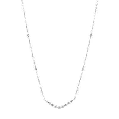 Pave Classica 14K White Gold & 0.58 CT. T.W. Diamond Necklace