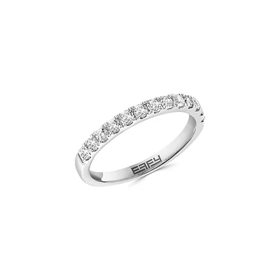 Pavé Classica 14K White Gold & CT. T.W. Diamond Semi-Eternity Ring