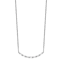 14K White Gold & 0.38 CT. T.W. Diamond Sequenced Trapeze Necklace