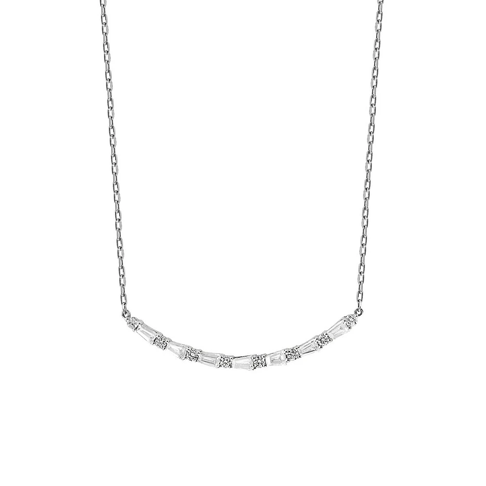 14K White Gold & 0.38 CT. T.W. Diamond Sequenced Trapeze Necklace