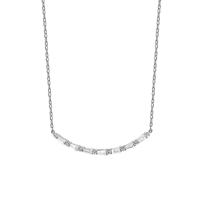 14K White Gold & 0.38 CT. T.W. Diamond Sequenced Trapeze Necklace