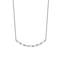 14K White Gold & 0.38 CT. T.W. Diamond Sequenced Trapeze Necklace