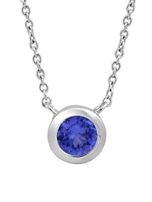 14k white gold tanzanite necklace