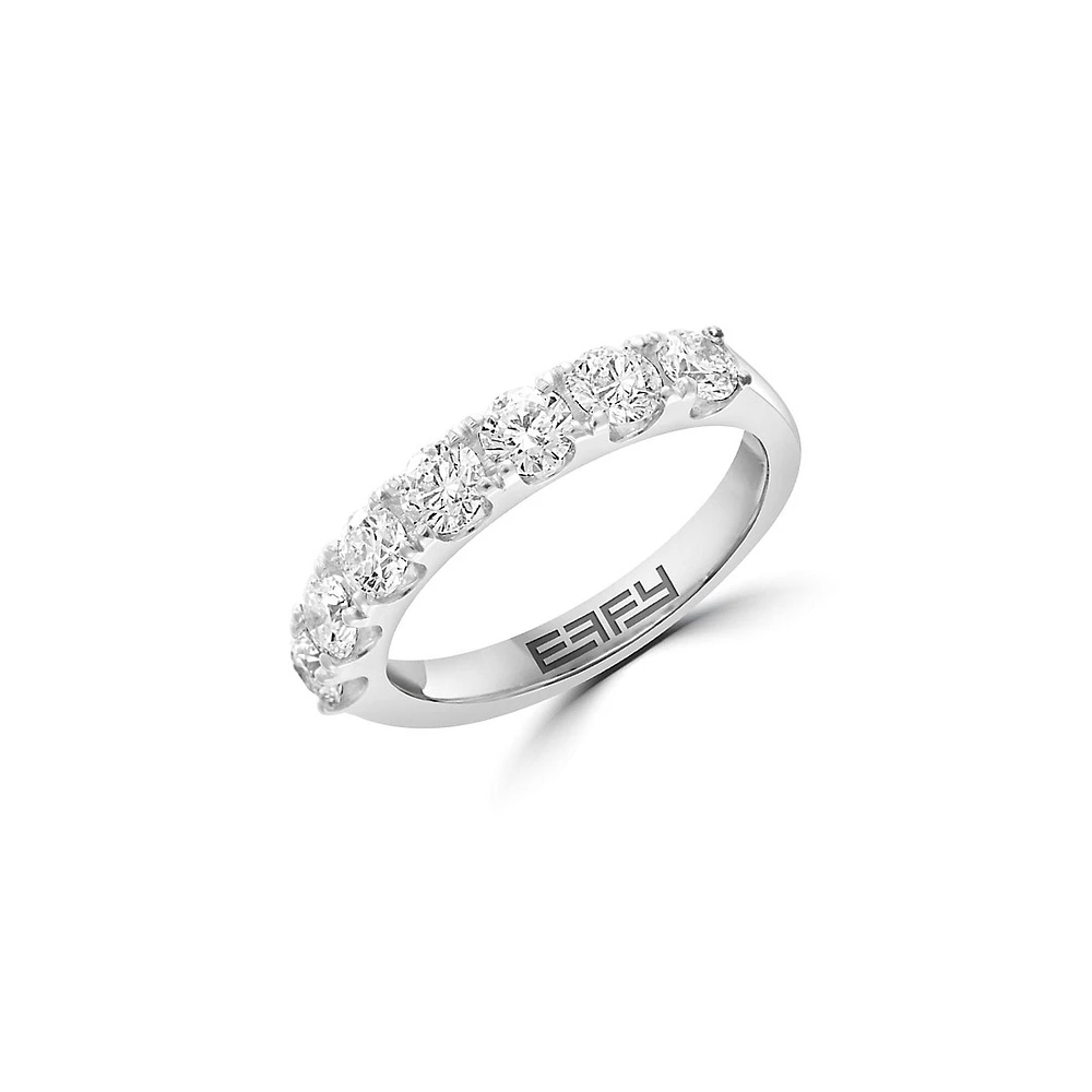 14K White Gold & 1.37 CT. T.W. Diamond Scallop Ring