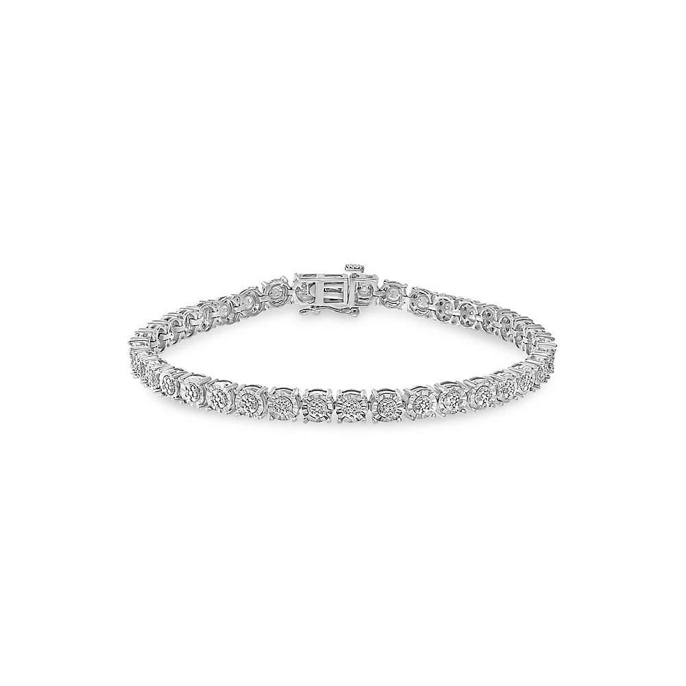 Bracelet en argent sterling avec diamants de 0,22 ct PT