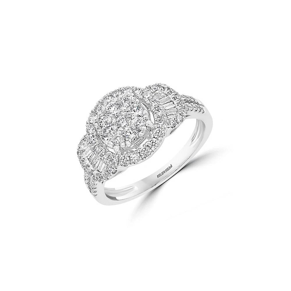 Bague en or blanc 14 carats et diamant de 1,06 ct. TW