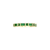 14K Yellow Gold, Emerald & Tsavorite Ring
